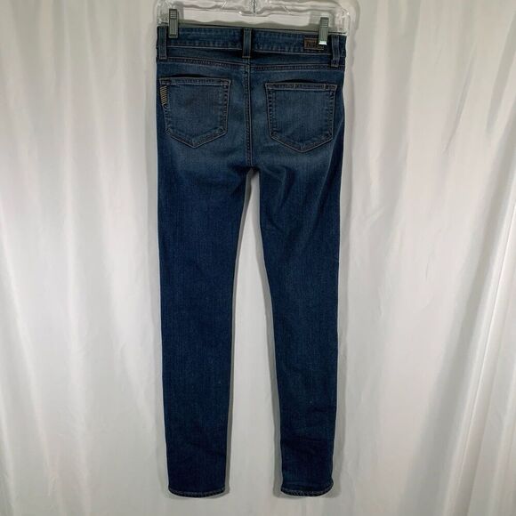 PAIGE Jeans Women's 25 Medium Wash Blue Denim Skyline Skinny Low Rise Cotton Bl - Picture 8 of 10